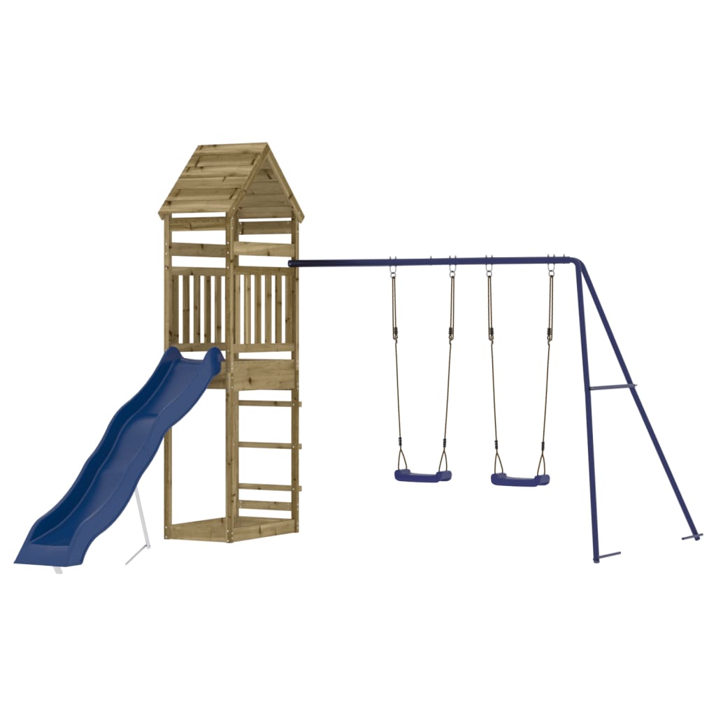 Outdoor Playset Natural Wood, Blue