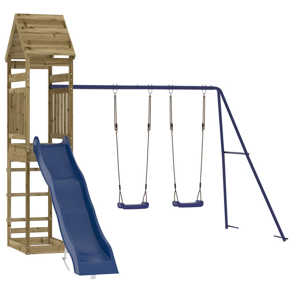 Outdoor Playset Natural Wood, Blue