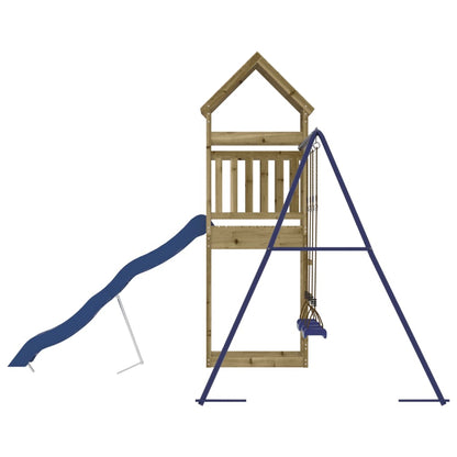 Outdoor Playset Natural Wood, Blue