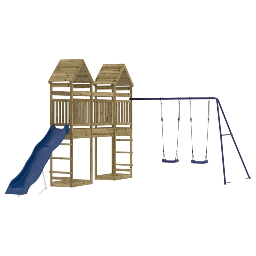 Outdoor Playset Natural wood, Blue Treated wood - Pine, Polypropylene