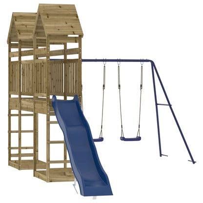 Outdoor Playset Natural wood, Blue Treated wood - Pine, Polypropylene