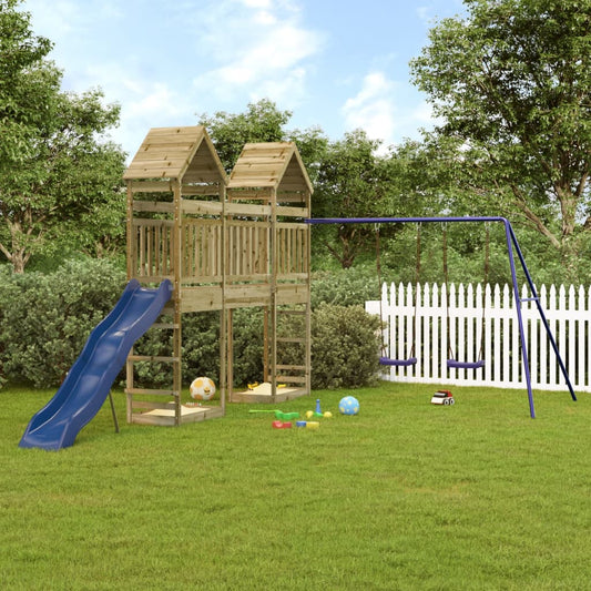 Outdoor Playset Natural wood, Blue Treated wood - Pine, Polypropylene