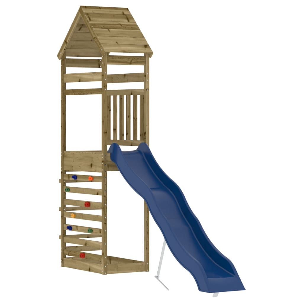 Outdoor Playset Brown and Blue Treated Pine Wood and Polypropylene