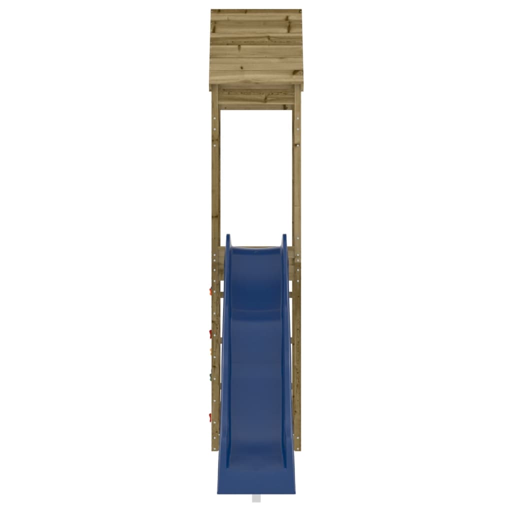 Outdoor Playset Brown and Blue Treated Pine Wood and Polypropylene