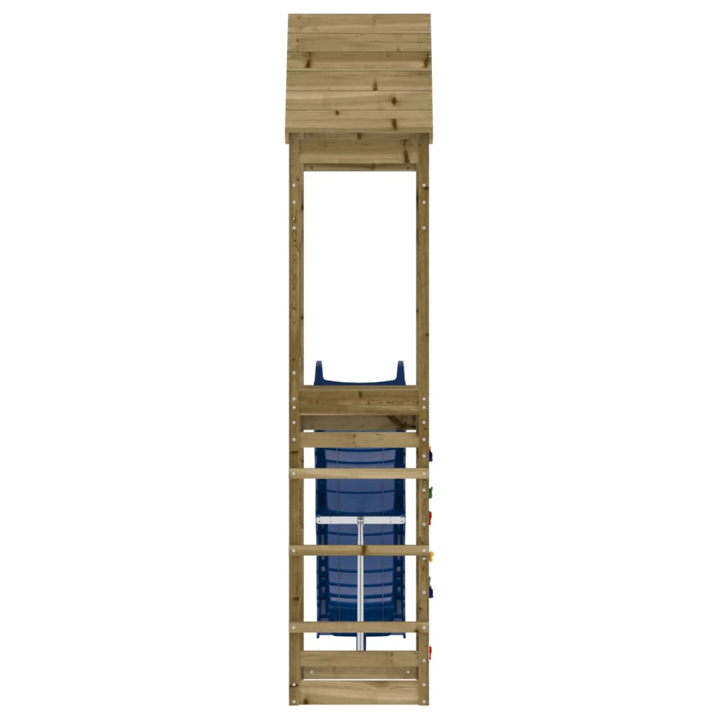 Outdoor Playset Brown and Blue Treated Pine Wood and Polypropylene