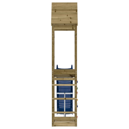 Outdoor Playset Brown and Blue Treated Pine Wood and Polypropylene