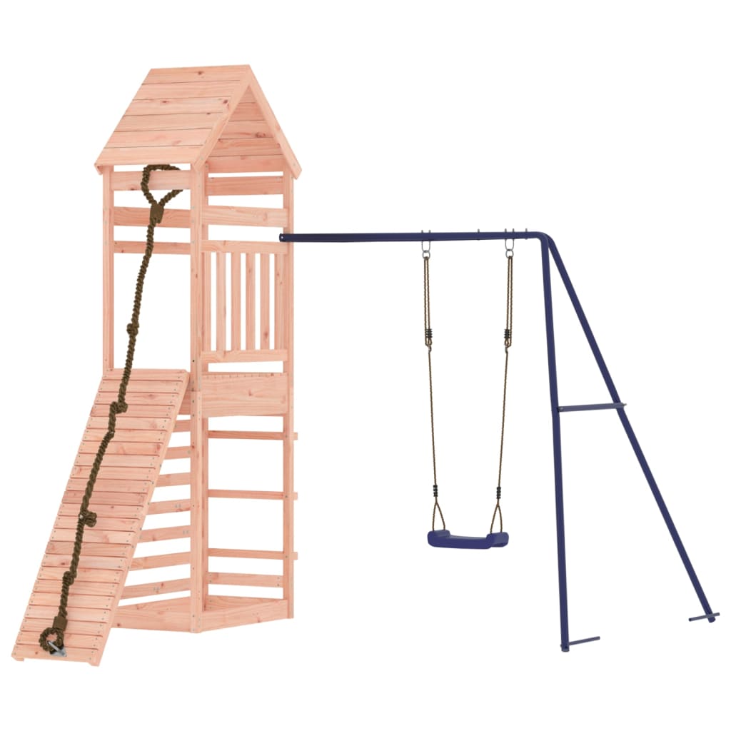 Outdoor Playset Brown and Blue Solid Douglas Fir wood Large
