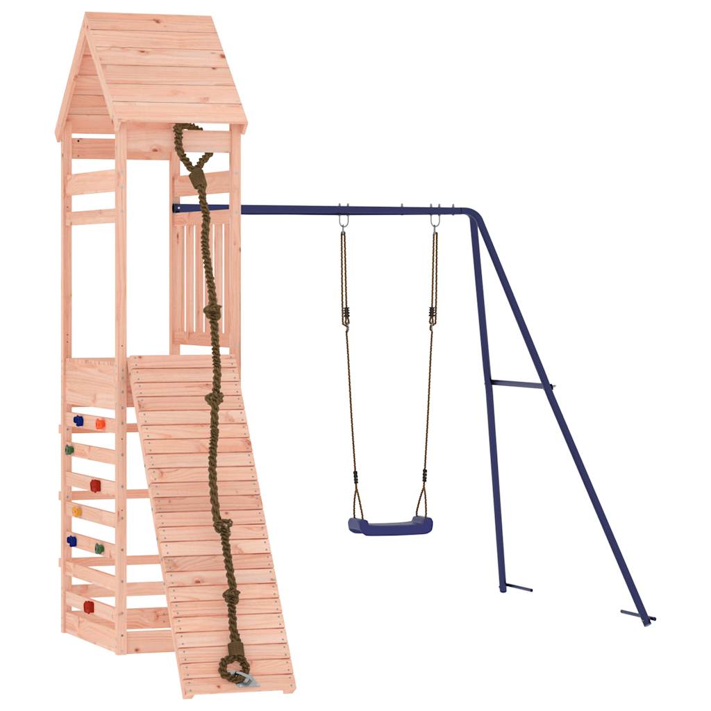 Outdoor Playset Brown and Blue Solid Douglas Fir wood Large