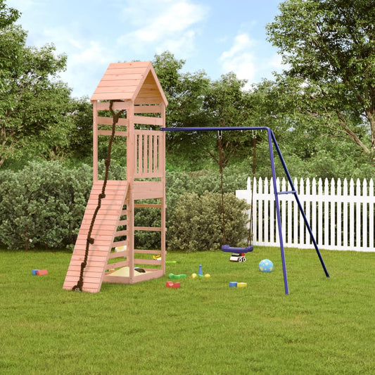 Outdoor Playset Brown and Blue Solid Douglas Fir wood Large