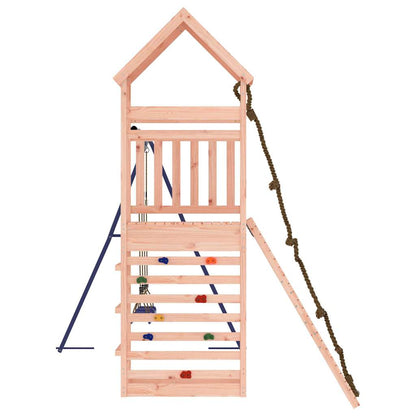 Outdoor Playset Natural wood and blue Solid Douglas Fir wood Large