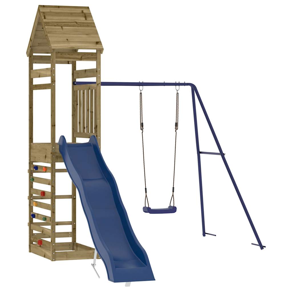 Outdoor Playset Pine wood, Blue Treated pine wood, PP Large
