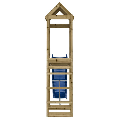 Outdoor Playset Natural wood, Blue slide