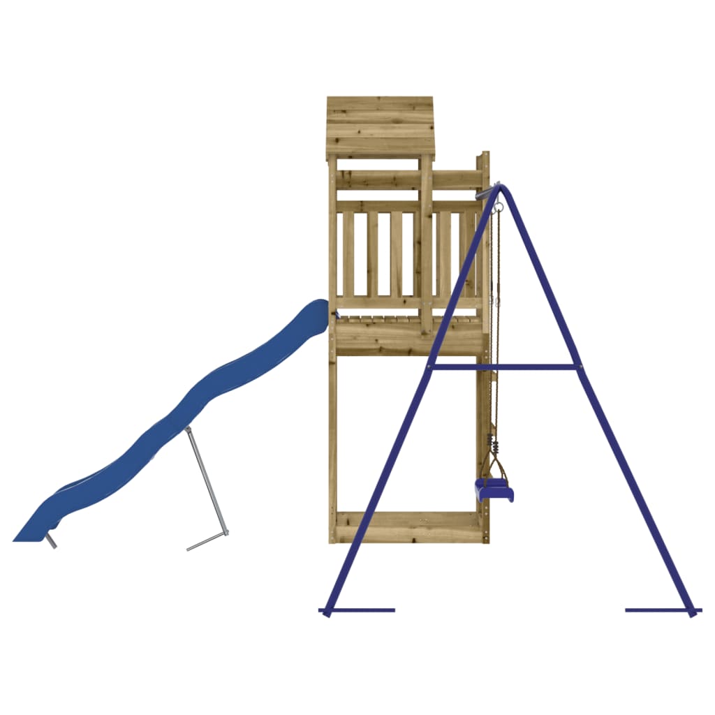 Outdoor Playset Blue and Natural Wood