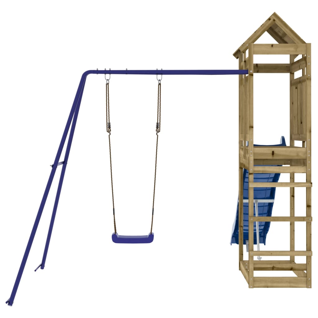 Outdoor Playset Blue and Natural Wood