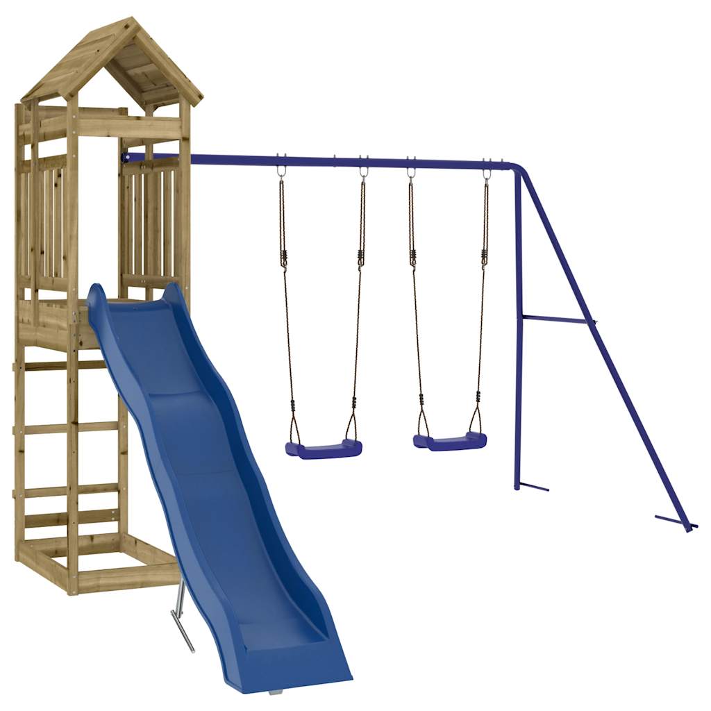 Outdoor Playset Natural wood, blue