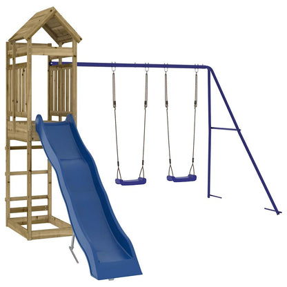 Outdoor Playset Natural wood, blue