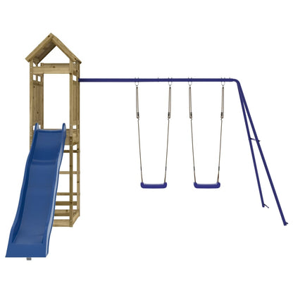 Outdoor Playset Natural wood, blue