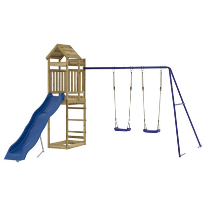 Outdoor Playset Natural wood, blue