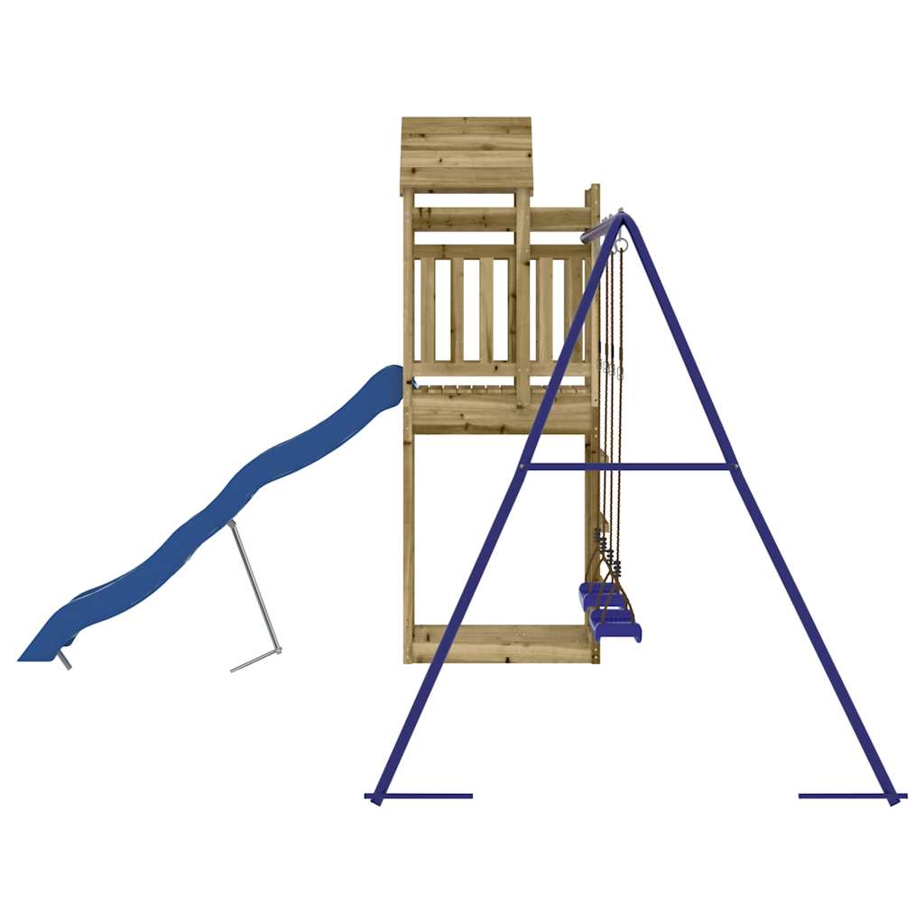 Outdoor Playset Natural wood, blue