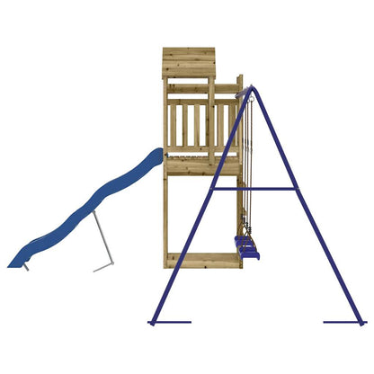 Outdoor Playset Natural wood, blue