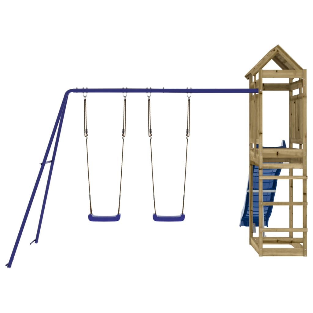 Outdoor Playset Natural wood, blue