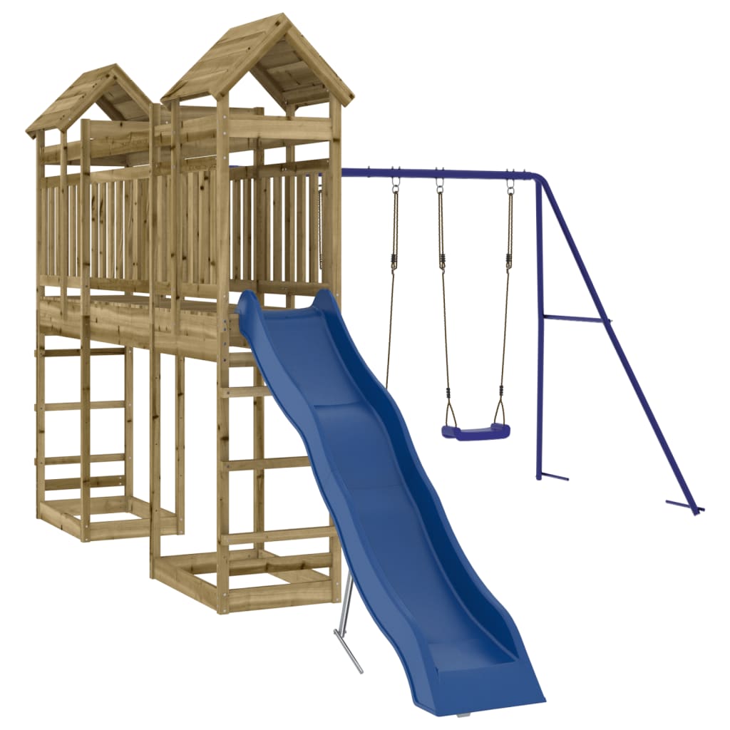 Outdoor Playset Pine Wood Pressure-treated Pinewood Large Durable