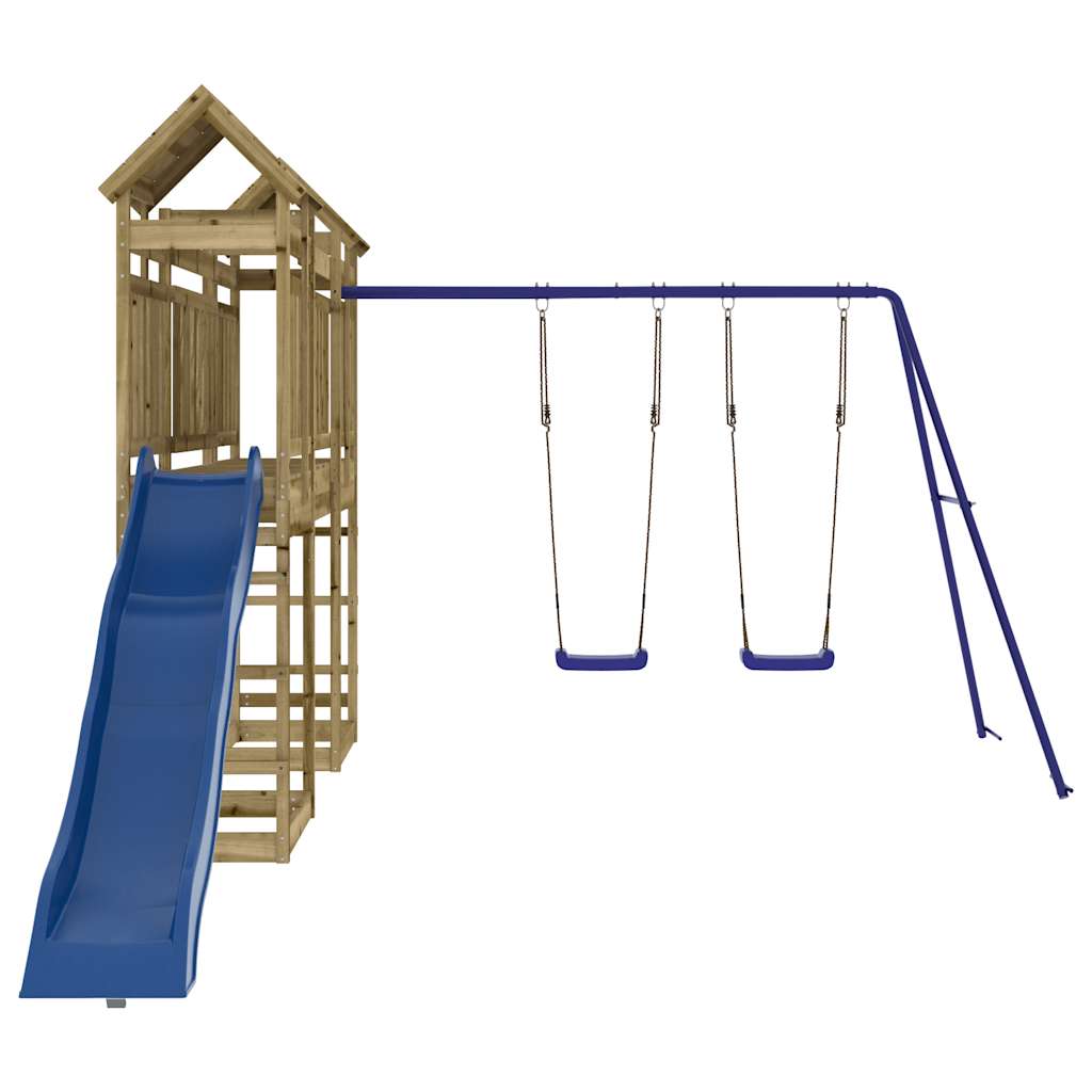 Outdoor Playset Pine Wood Pressure-treated Pinewood Large Durable