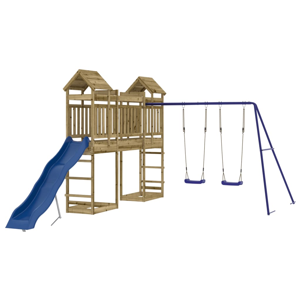 Outdoor Playset Pine Wood Pressure-treated Pinewood Large Durable