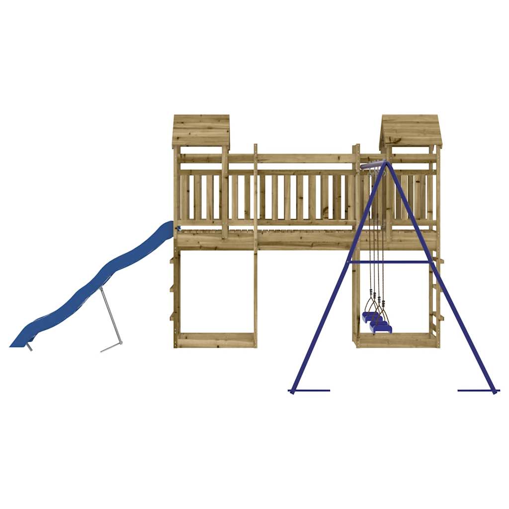 Outdoor Playset Pine Wood Pressure-treated Pinewood Large Durable