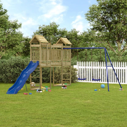 Outdoor Playset Pine Wood Pressure-treated Pinewood Large Durable