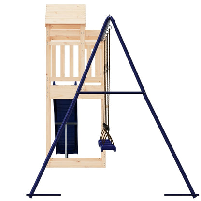 Outdoor Playset Blue, Natural Wood