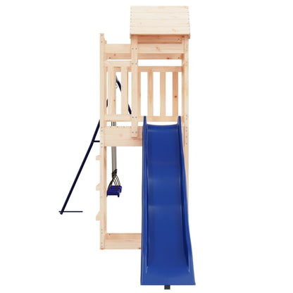 Outdoor Playset Blue, Natural Wood