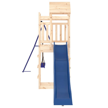 Outdoor Playset Natural wood, Blue Solid pine wood, Polypropylene
