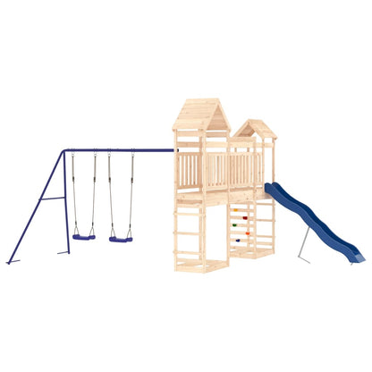 Outdoor Playset Natural Wood Solid Pine Wood Large Seats Many