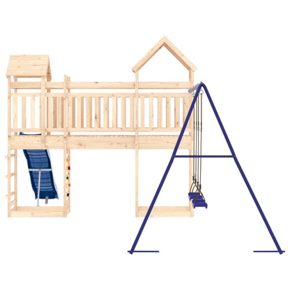 Outdoor Playset Natural Wood Solid Pine Wood Large Seats Many