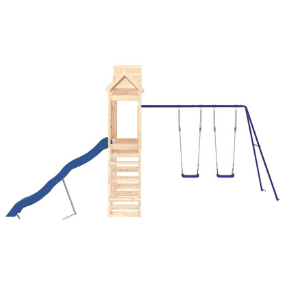 Outdoor Playset Natural Wood Solid Pine Wood Large Seats Many