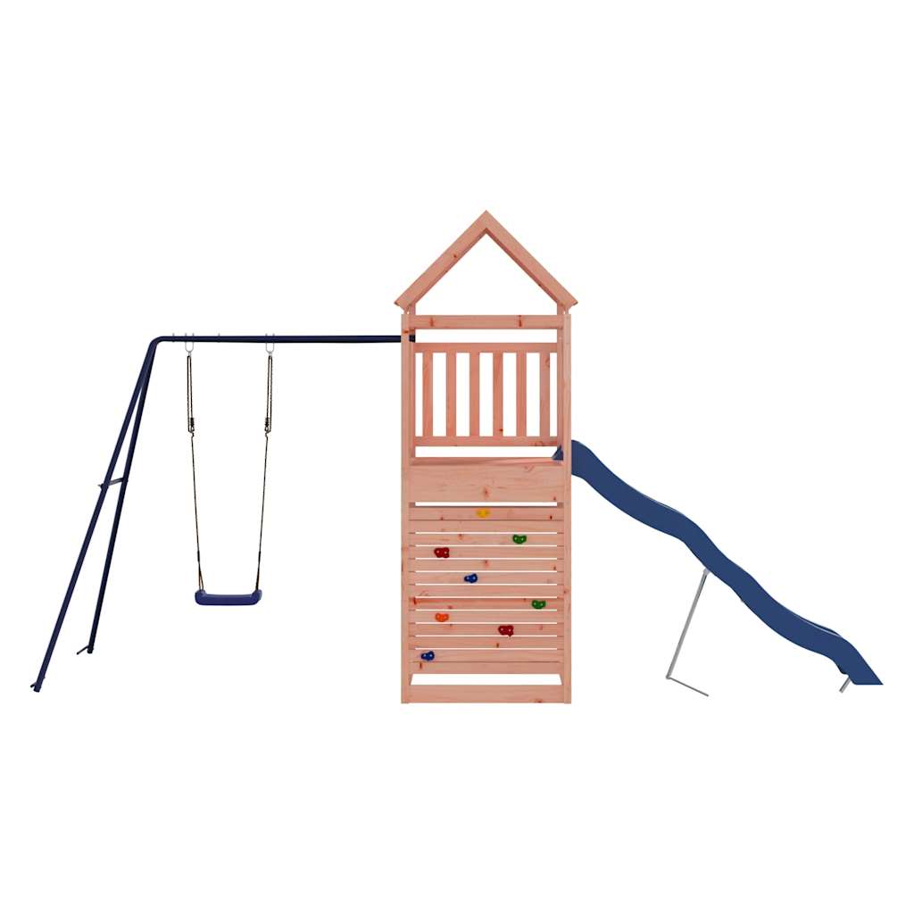 Outdoor Playset Natural wood, Blue Solid Douglas wood, Polypropylene