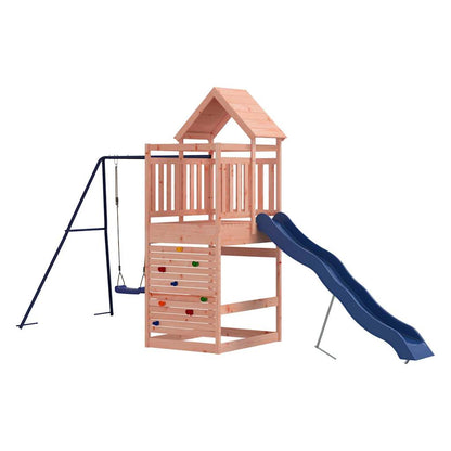 Outdoor Playset Natural wood, Blue Solid Douglas wood, Polypropylene