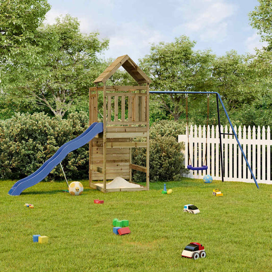Outdoor Playset Brown and Blue