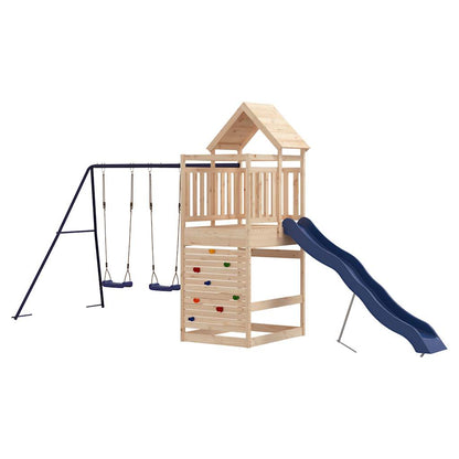 Outdoor Playset Natural Solid Pine Wood, Polypropylene, Metal Large