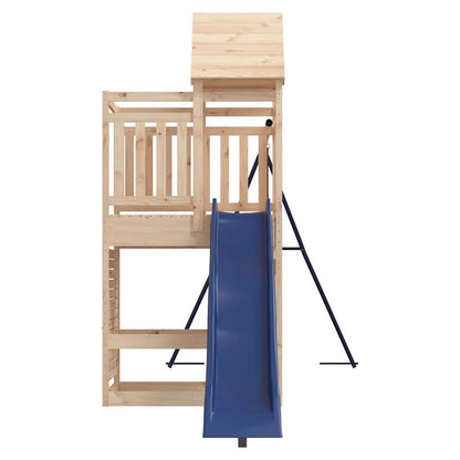 Outdoor Playset Natural Solid Pine Wood, Polypropylene, Metal Large