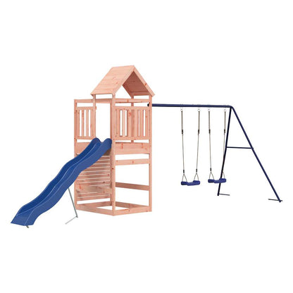 Outdoor Playset Natural wood and blue