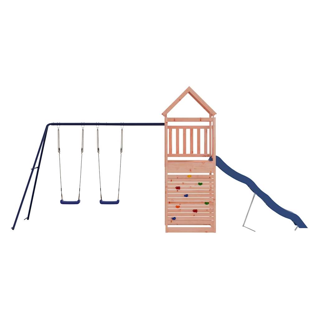 Outdoor Playset Natural wood and blue