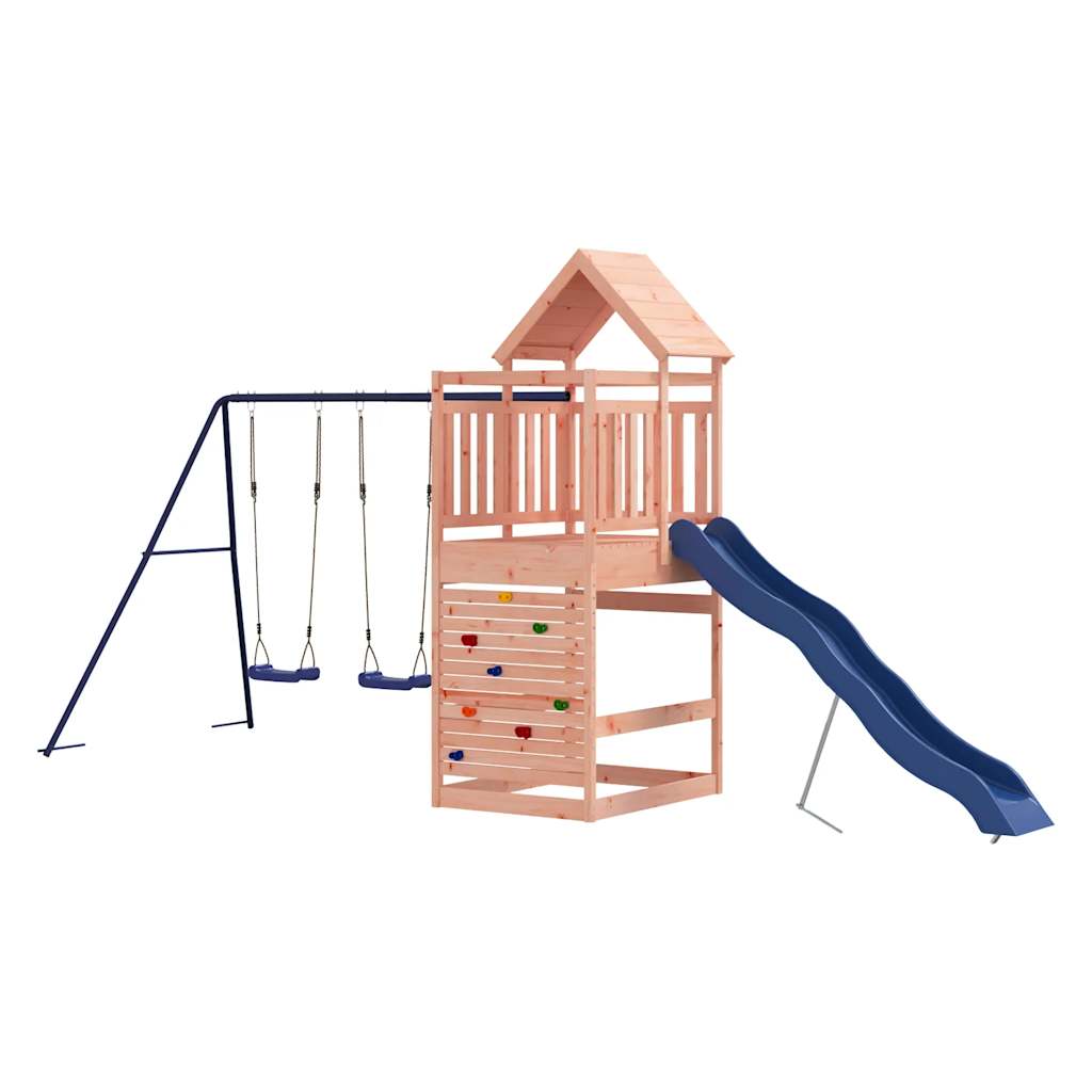 Outdoor Playset Natural wood and blue