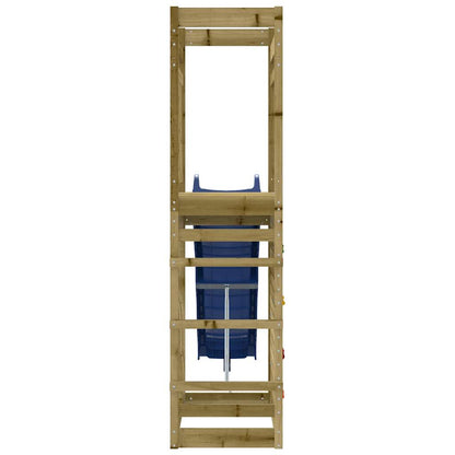 Outdoor Playset Pinewood color for structure, blue for slide