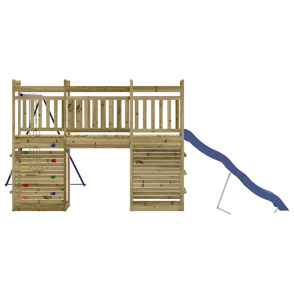 Outdoor Playset Blue and Natural Wood