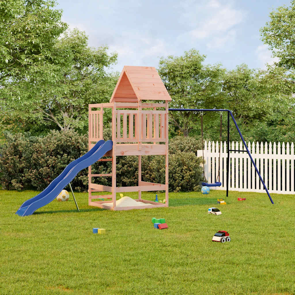 Outdoor Playset Wooden frame with blue bits Solid Douglas wood