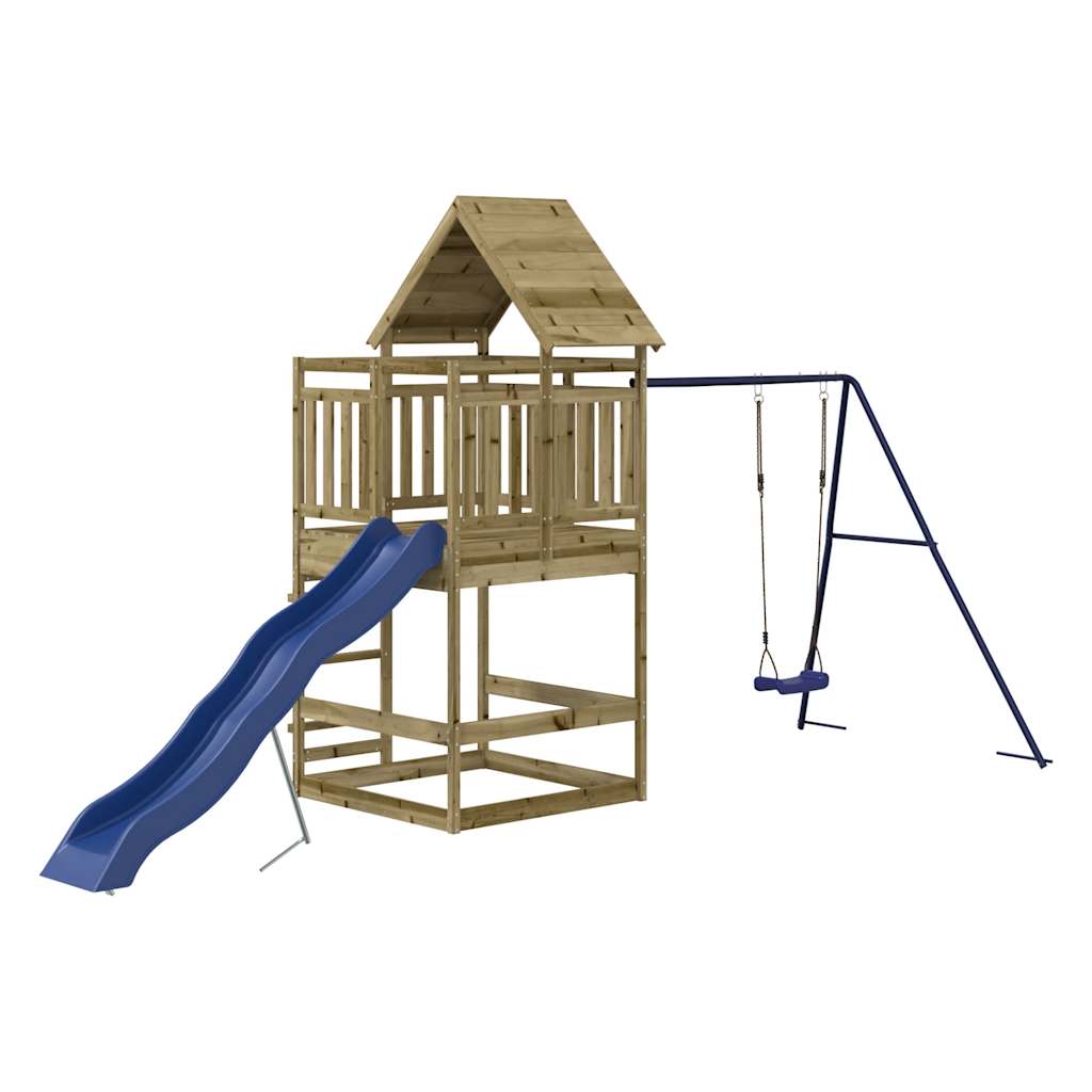 Outdoor Playset Blue Vacuum pressure treated pinewood Large