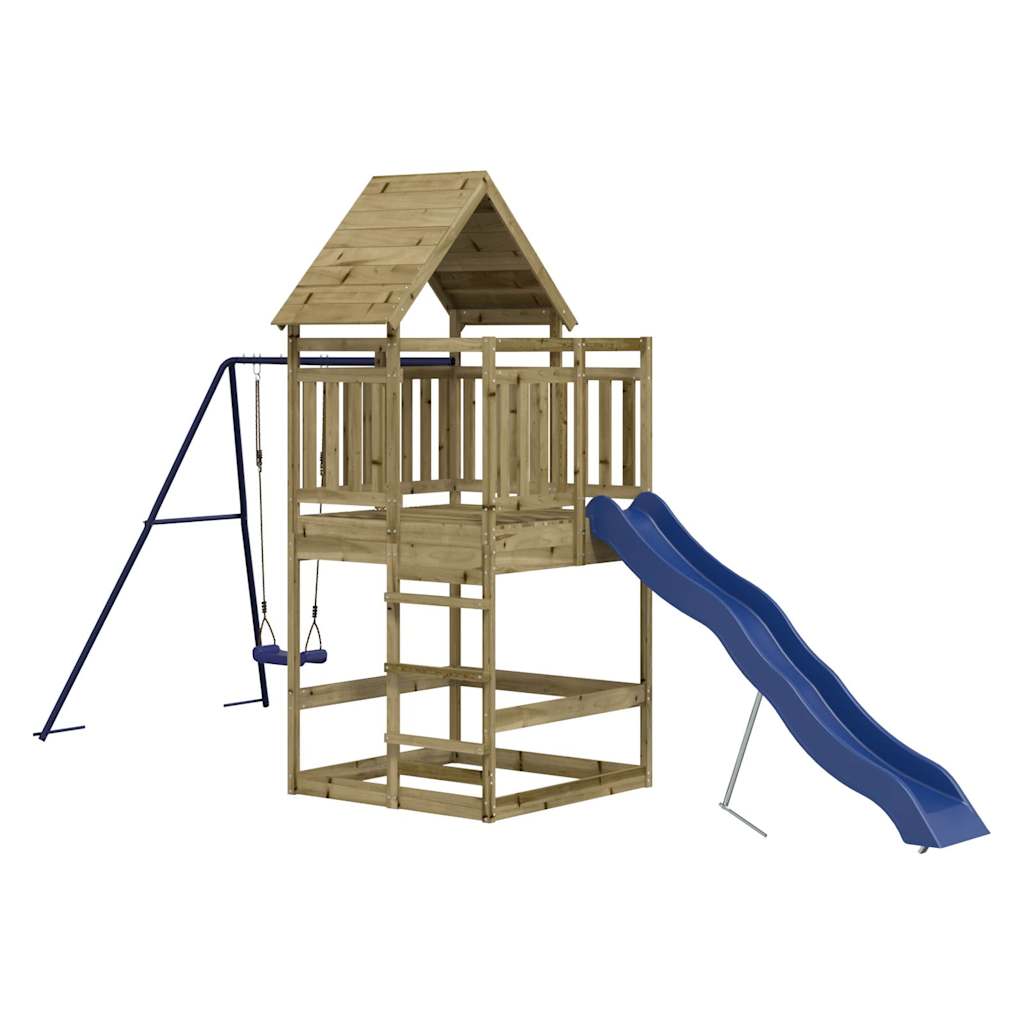 Outdoor Playset Blue Vacuum pressure treated pinewood Large