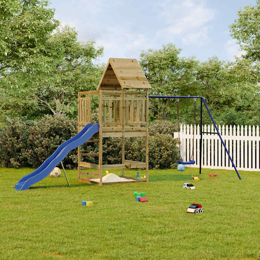 Outdoor Playset Blue Vacuum pressure treated pinewood Large